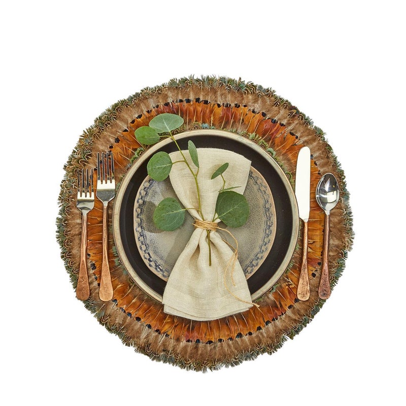 Two's Company Set of 6 Pheasant Park Round Decorative Mats - Image 1